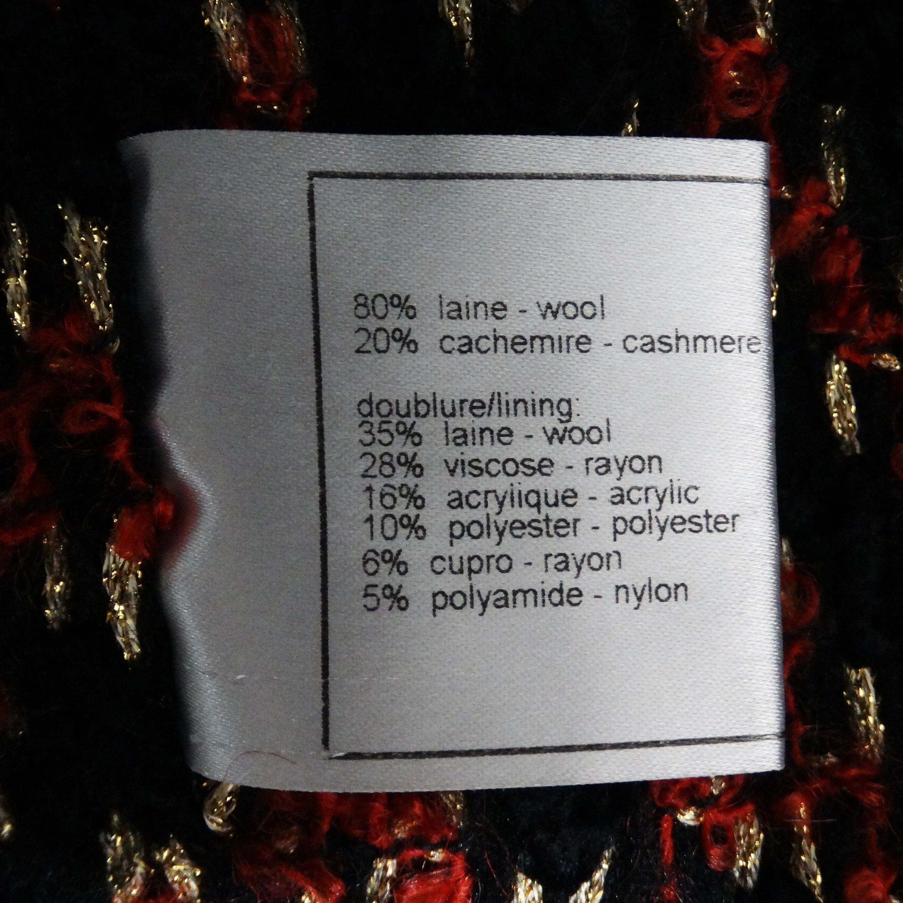 Chanel Fall 2007 Black Red Wool Jacket