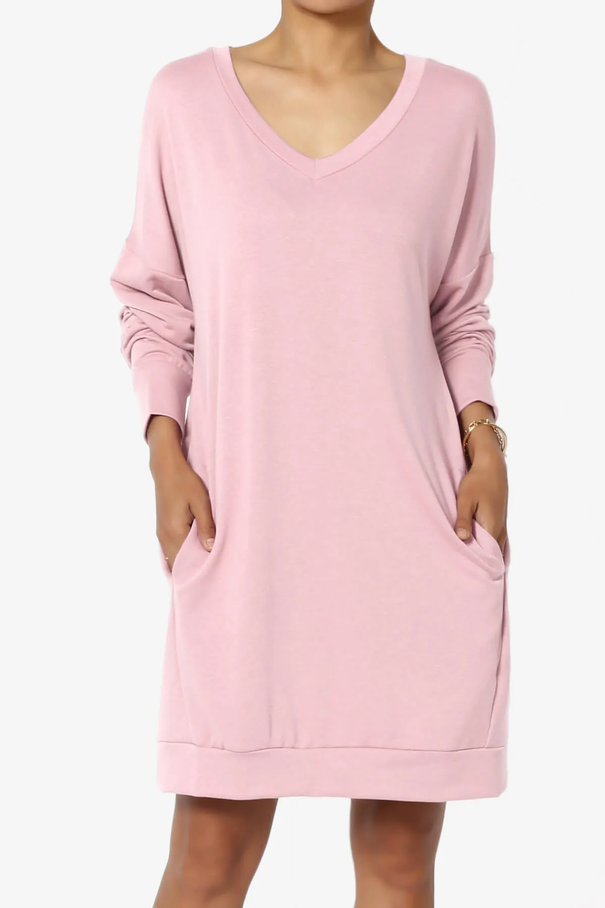 Chrissy V-Neck Pocket Soft Terry Tunic