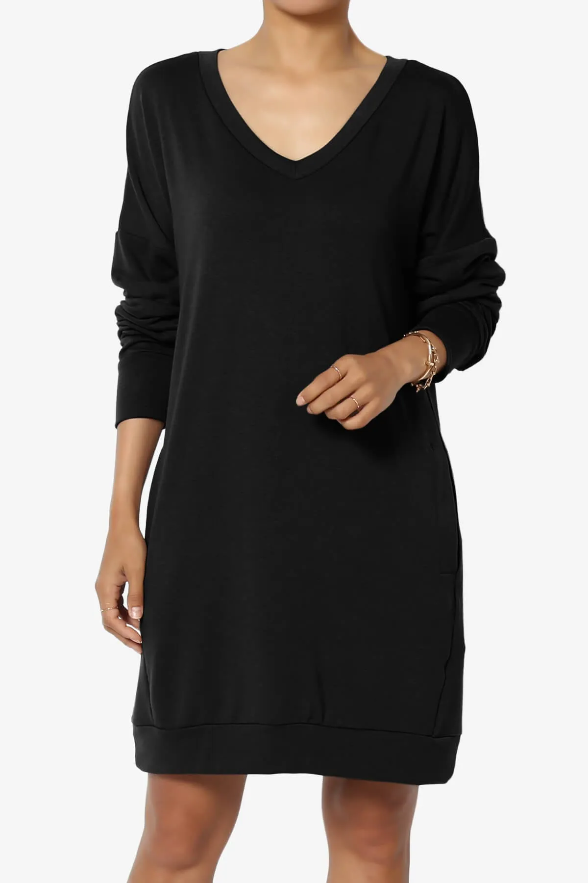 Chrissy V-Neck Pocket Soft Terry Tunic