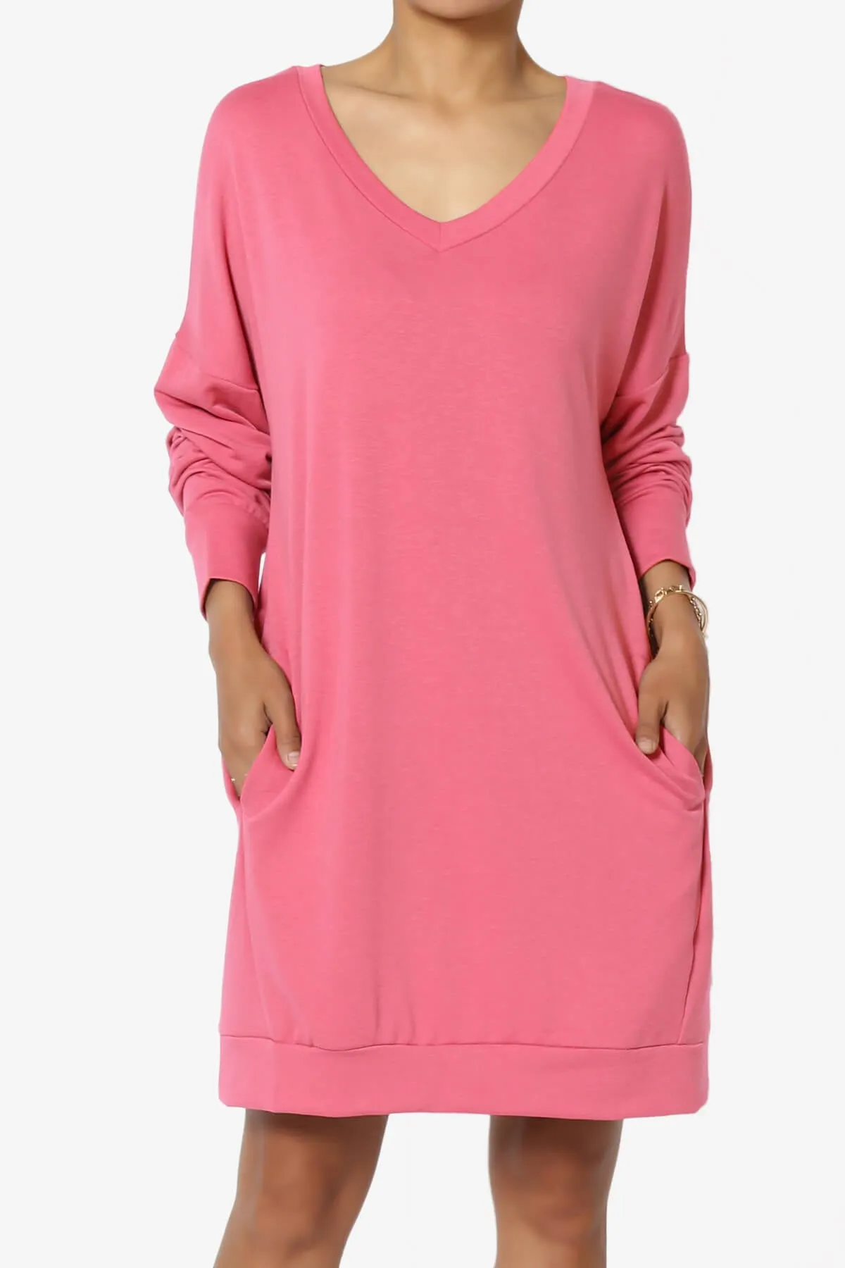 Chrissy V-Neck Pocket Soft Terry Tunic
