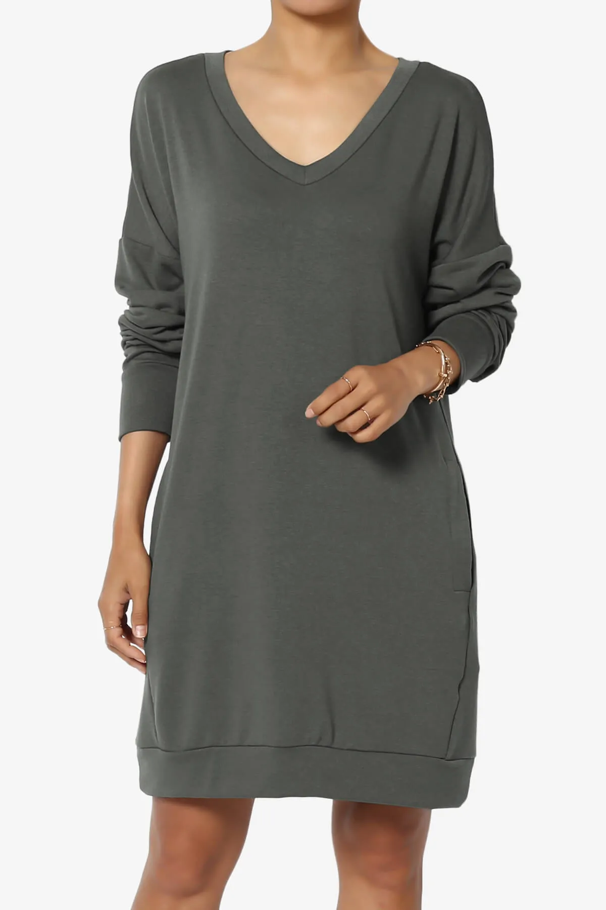 Chrissy V-Neck Pocket Soft Terry Tunic