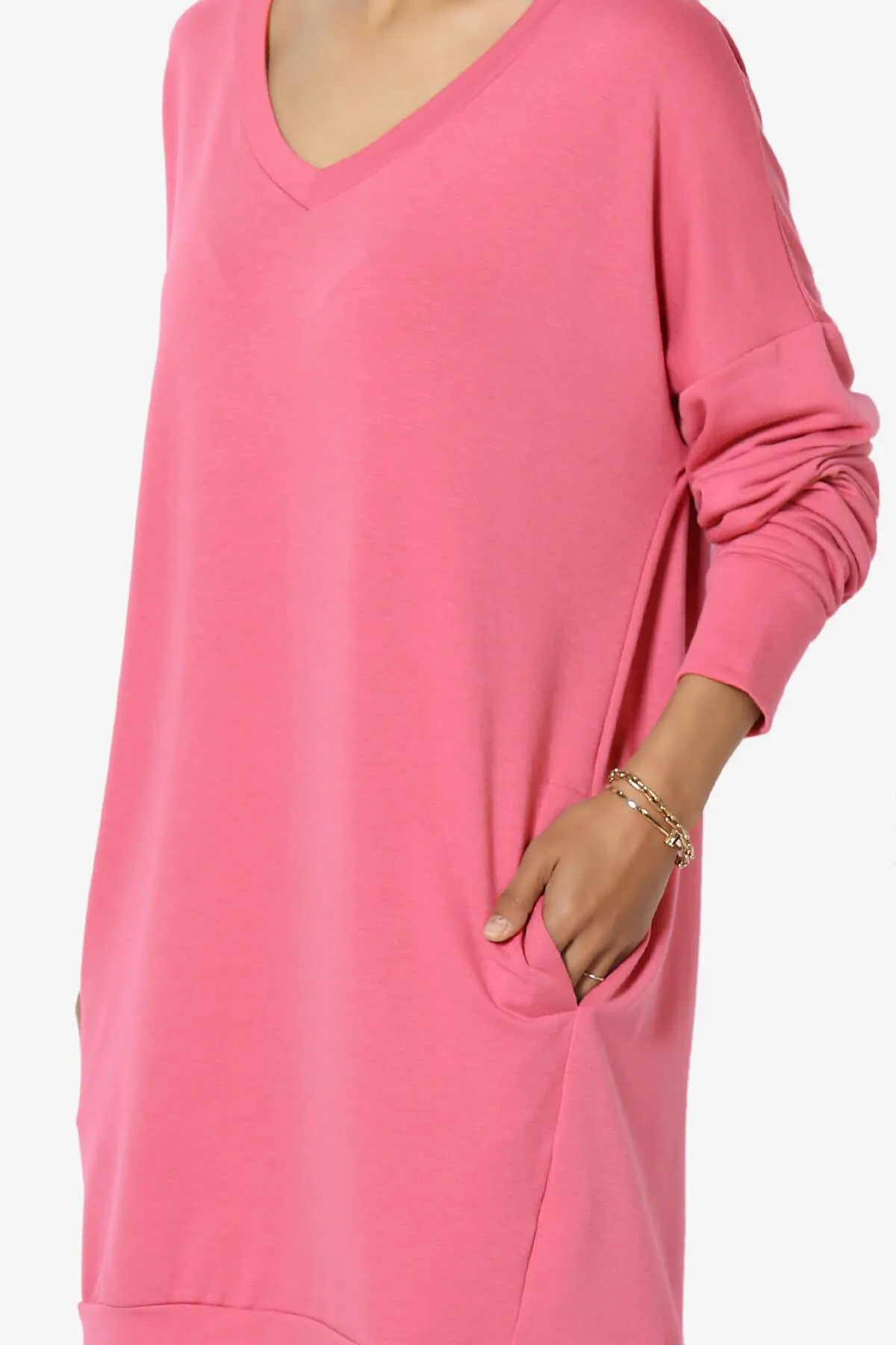 Chrissy V-Neck Pocket Soft Terry Tunic