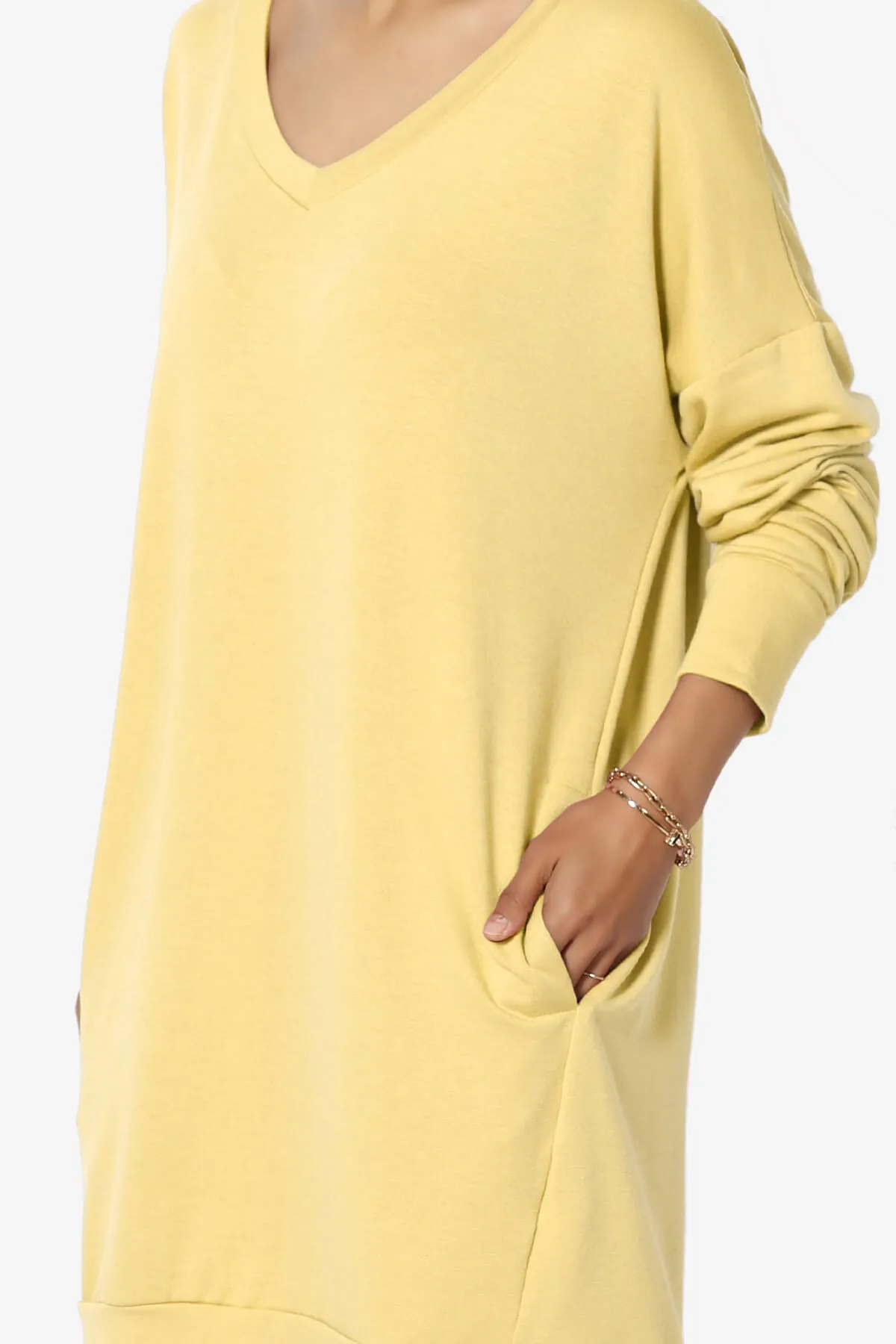 Chrissy V-Neck Pocket Soft Terry Tunic