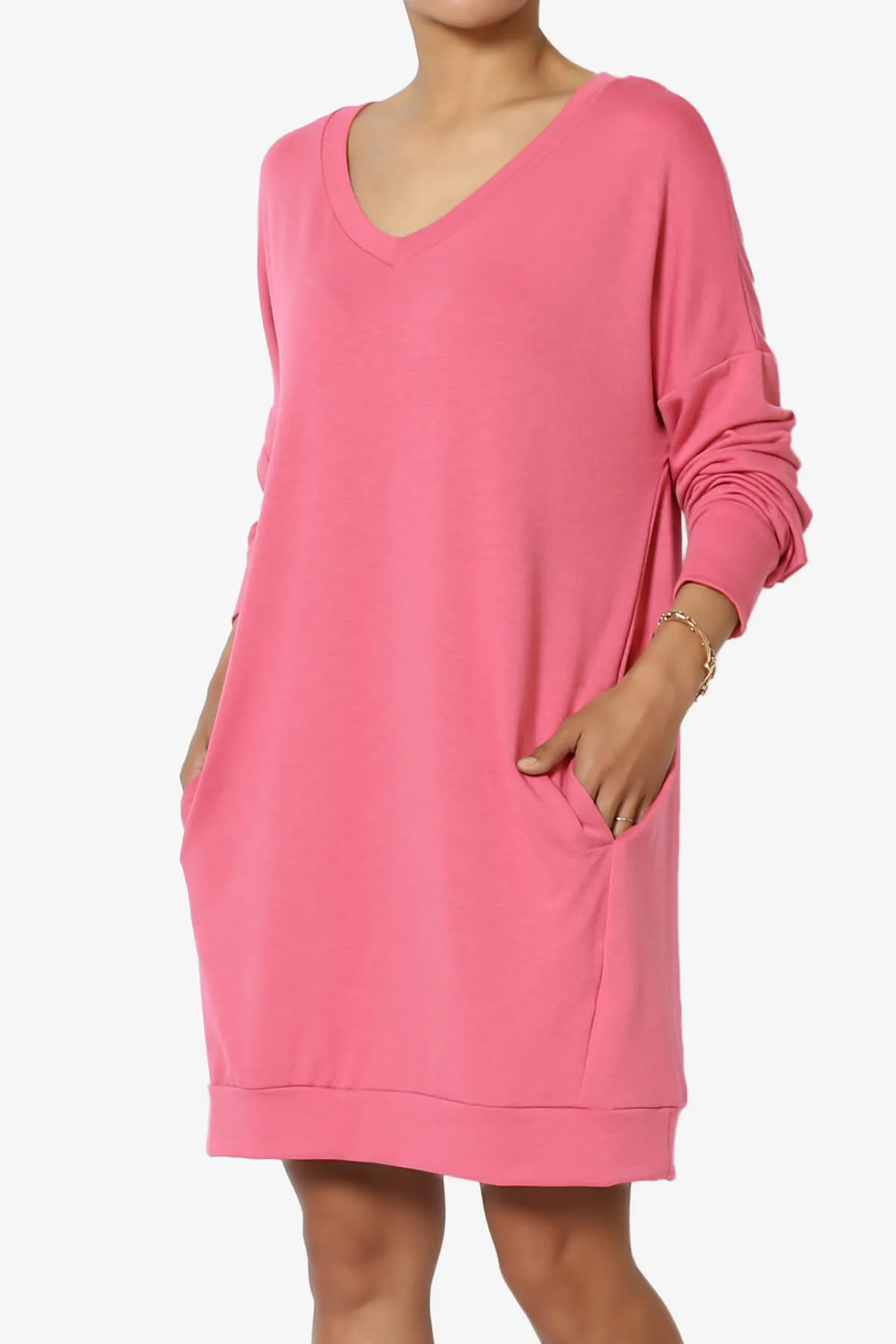 Chrissy V-Neck Pocket Soft Terry Tunic