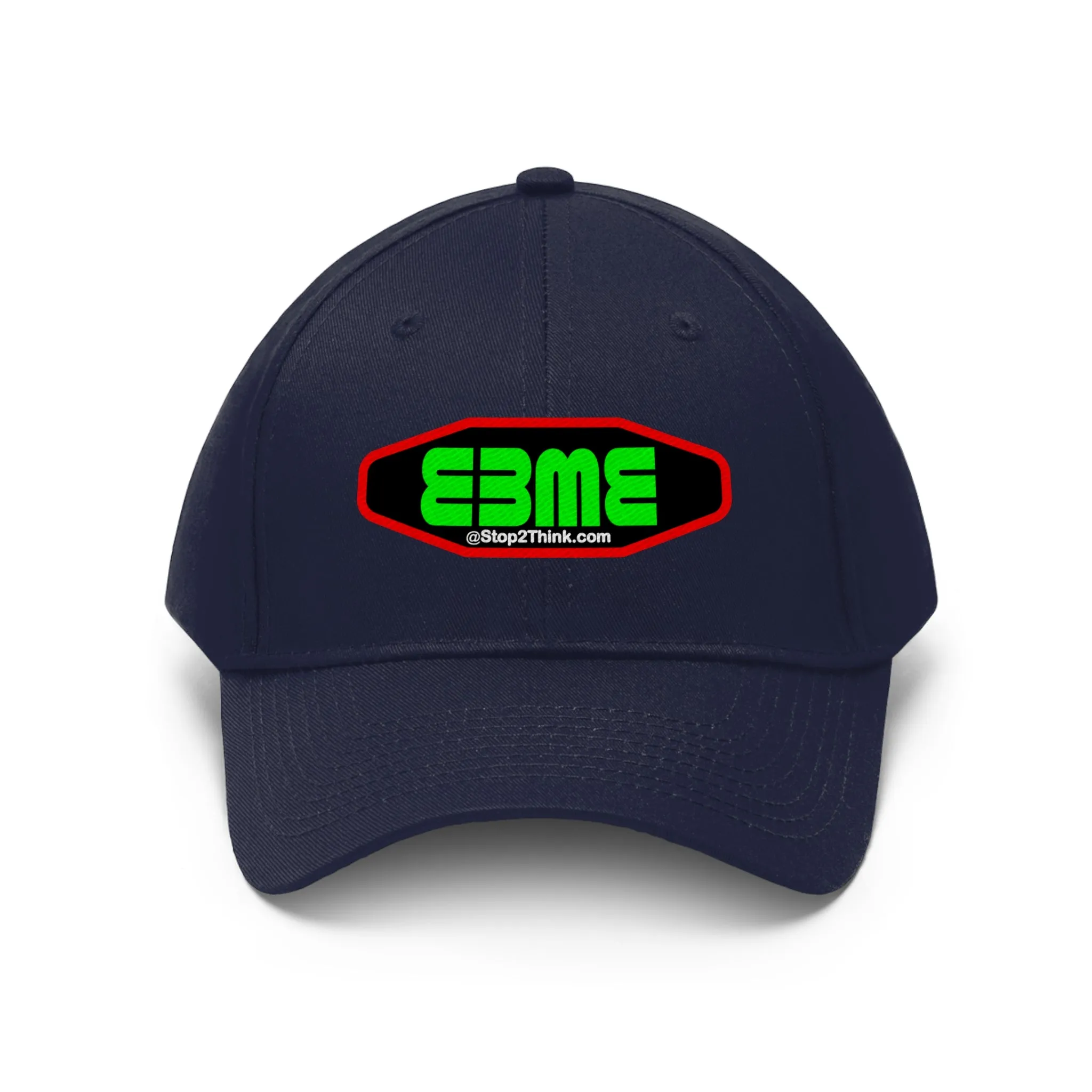 E3ME@Stop2Think.com (Green) Encourages, Educates and Entertains with Motivational Education!  Unisex Twill Hat