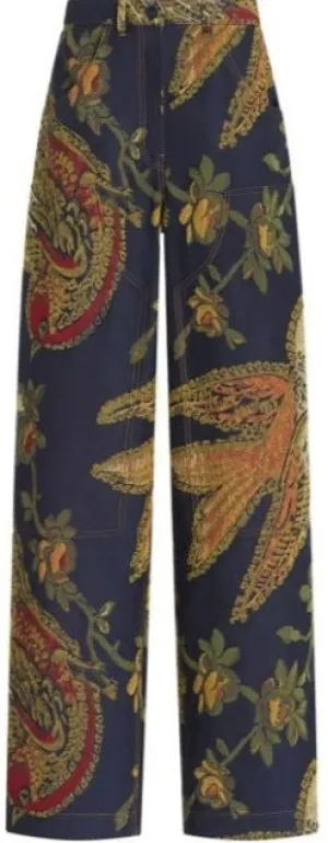 Etro Floral Jacquard Denim Pants