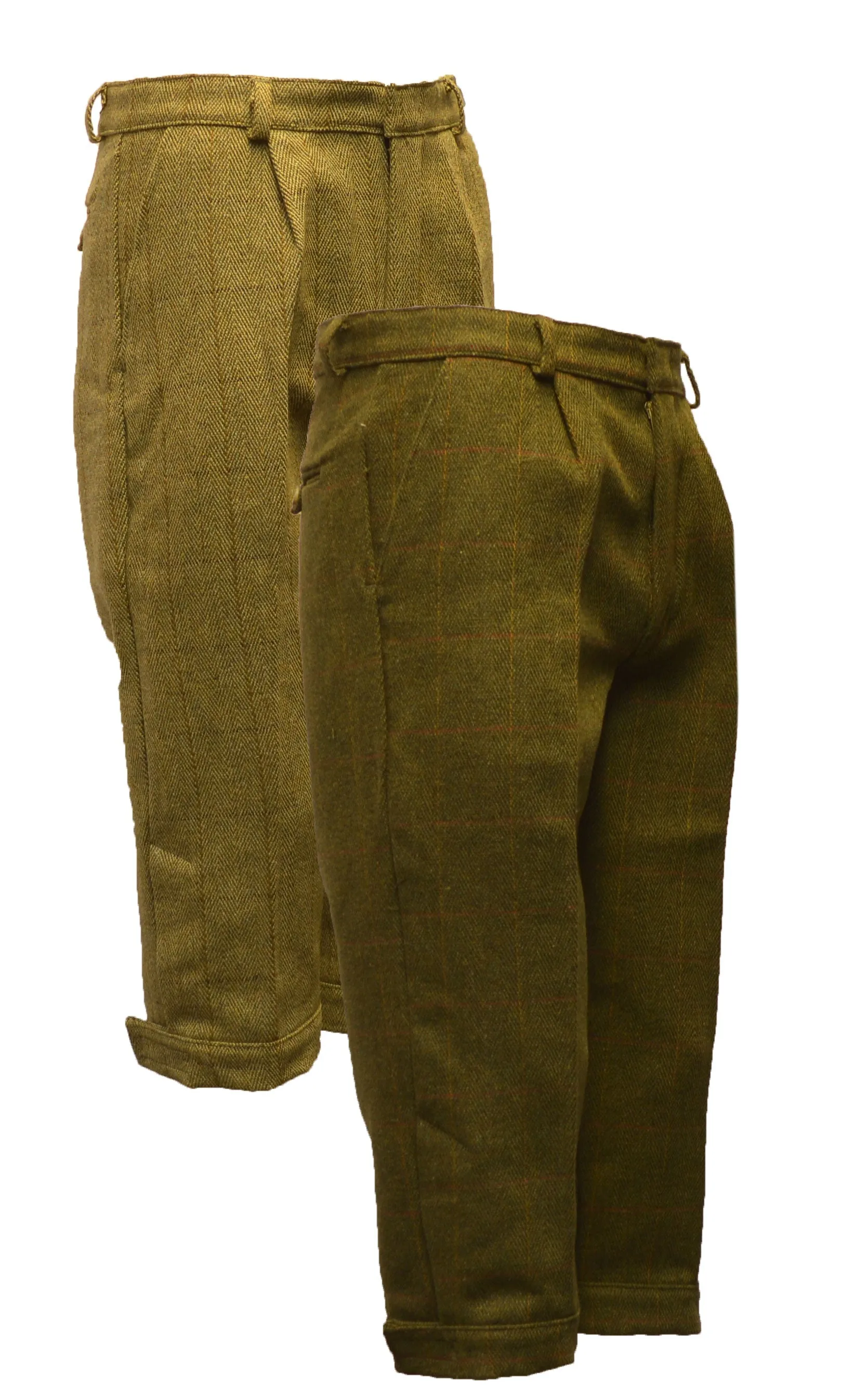 Kids' Tweed Golf Pants in Dark & Light Sage - Classic Youth Golf Attire