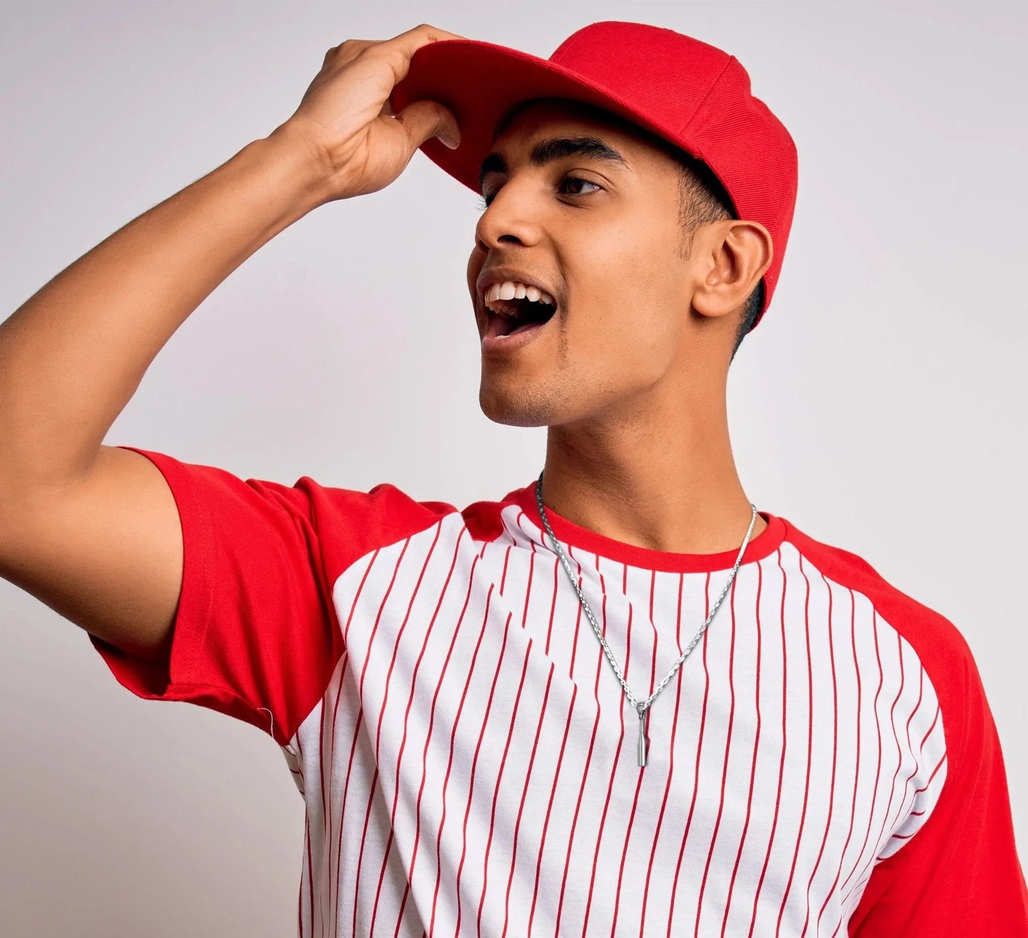Large 925 Sterling Silver 3D Baseball Bat Pendant Necklace, Available in 33mm