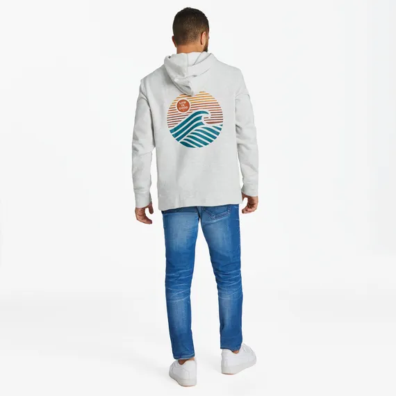 Life is Good Men's Linear Wave Simply True Fleece Hoodie