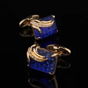 Orange Diamond Mens Stainless Steel Flies Cufflinks for Shirt with Box - Hand Crafted Perfect Gift
