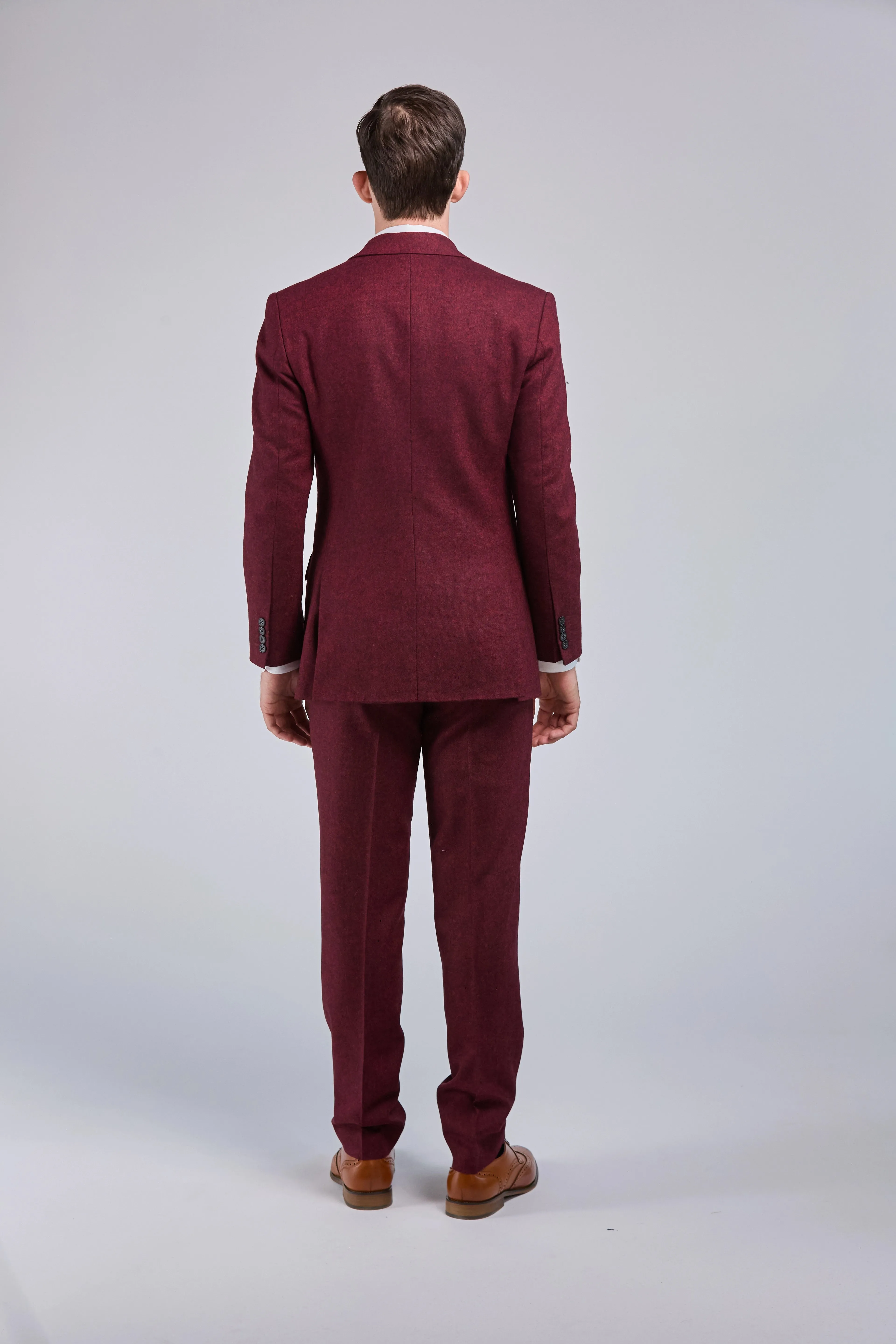 Red Classic Tweed 3 Piece Suit