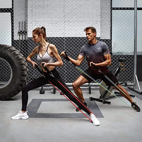 SMOKIPIE Resistance Exercise Bands for Workout with Door Anchor, Handles, Waterproof Carry Bag, Legs Ankle Straps for Resistance Training, Physical Therapy, Home Workouts, Resistance Band (A Class)