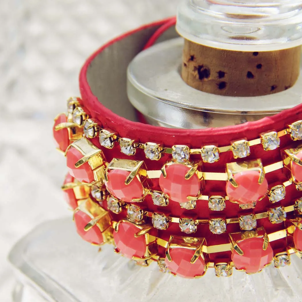 Treasured Stacks Bracelet in Watermelon