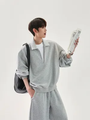 V-Neck Sweatshirt and Pants Set