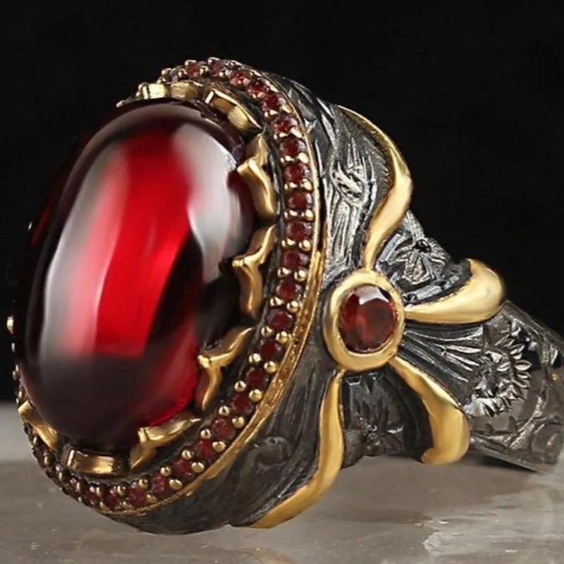 Vintag Carved Flower Ring for Women Jewelry Bohemian Gift