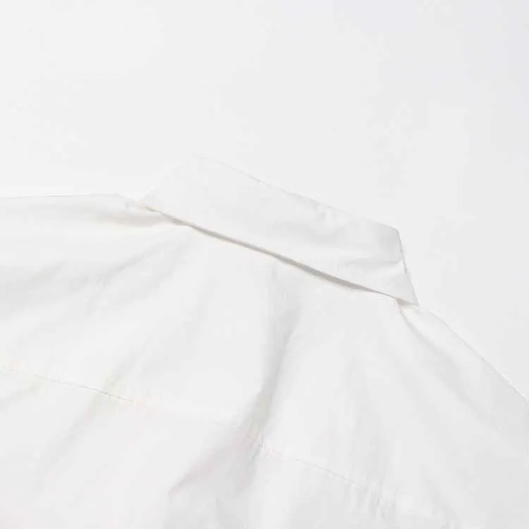 Womens White Shirt Asymmetric Top Cross Strap Blouse